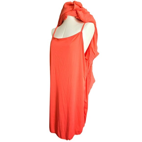 Sleeveless Orange Dress Button-Up Collared Midi with Dress Liner NWT JJ3991 - Picture 8 of 10